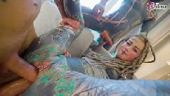 Anuskatzz is back for a crazy dap with 3 big cocks total anal destruction